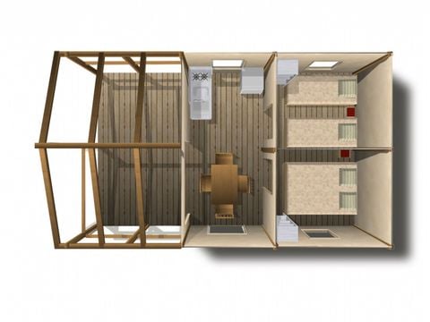 TENTE TOILE ET BOIS 5 personnes - Sahari - Arrivée samedi sans sanitaire TENTE TOILE ET BOIS 5 personnes - Sahari - Arrivée samedi sans sanitaire