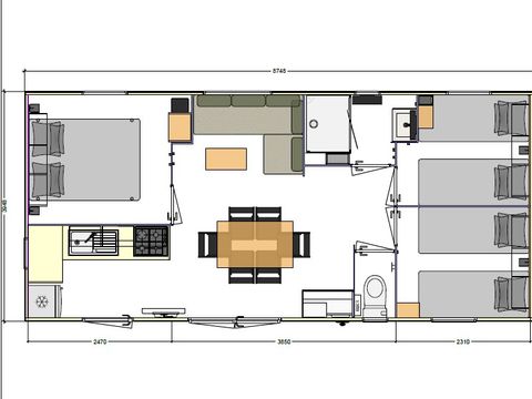 MOBILHOME 6 personnes - MH privilège 6p 3ch animal interdit dimanche