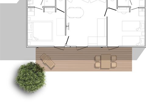 MOBILHOME 4 personnes - L'Oiseau Blanc Sunêlia Luxe 2 chambres - 2 salles de bain