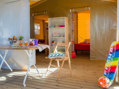Tente en toile et en bois 5 personnes - Eco Lodge | 2 Ch. | 4/5 Pers. | Sans SDB