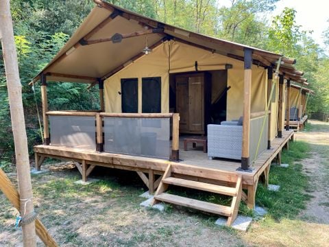 Tente en toile et en bois 5 personnes - SAFARI (Sans sanitaires)