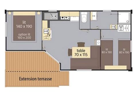 MOBILHOME 5 personnes - LOGGIA