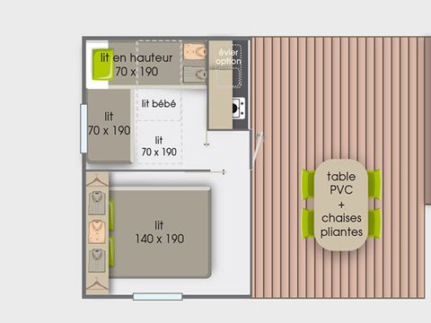 MOBILHOME 5 personnes - TOILE