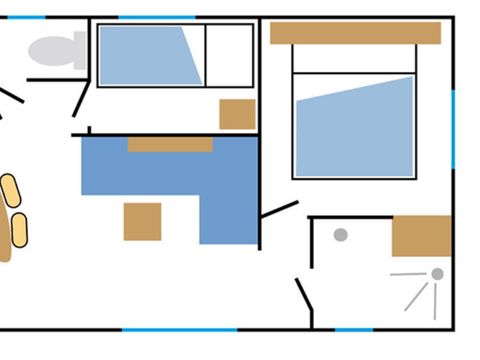 MOBILHOME 6 personnes - Standard 32m² - 3ch - Terrasse semi-couverte