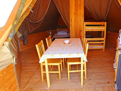 Tente en toile et en bois 4 personnes - Tipi Standard 18m² - 2ch - Sans sanitaire