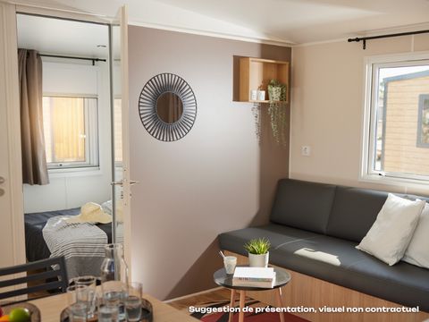 Mobilhome 4 personnes - NEW // Homeflower Premium 29m²PMR - 2 chambres - Terrasse - TV - Lave-vaisselle - Clim - Draps - Serviettes