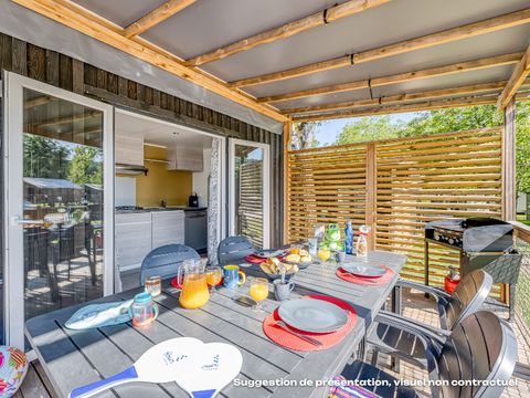MOBILHOME 4 personnes - NEW // Homeflower Premium 29m²PMR (2ch) + terrasse + TV + LV + Clim + Draps + Serviettes
