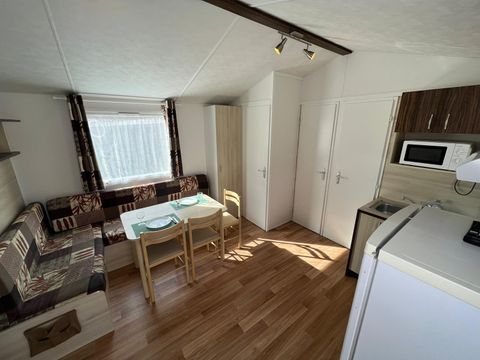 MOBILHOME 6 personnes -  Mobil home Bermudes Confort 30m² (3 chambres) + terrasse semi couverte de 18 m² + TV 6 pers