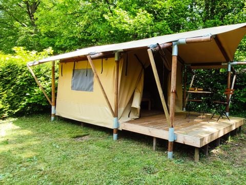 TENTE TOILE ET BOIS 2 personnes - Woodlodge Nature - 2 lits simple ou 1 lit double - Face à l'étang 2 pers