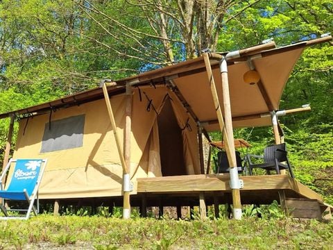 TENTE TOILE ET BOIS 2 personnes - Woodlodge Nature - 2 lits simple ou 1 lit double - Face à l'étang 2 pers