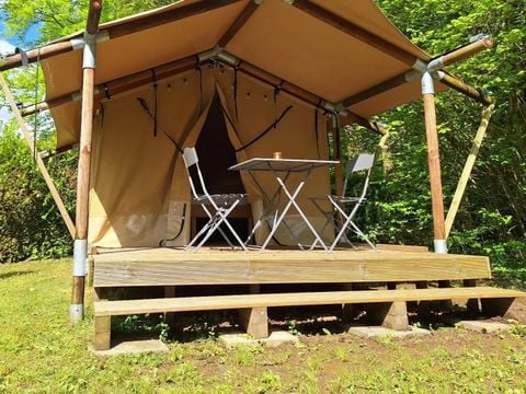 TENTE TOILE ET BOIS 2 personnes - Woodlodge Nature - 2 lits simple ou 1 lit double - Face à l'étang 2 pers