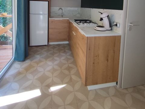 MOBILHOME 4 personnes - Cottage Ohara Côté Jardin Premium 30m² - 2 chambres + Terrasse semi couverte + Clim  - Vue forêt