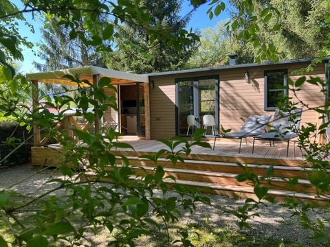 MOBILHOME 6 personnes - Cottage Ohara Côté Jardin Premium 36m² - 3 chambres + Terrasse + TV + LV + Clim + Vue sur la forêt