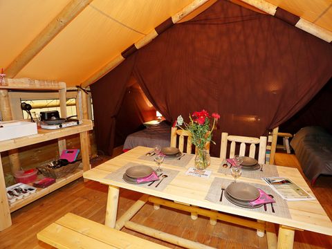 TENTE TOILE ET BOIS 4 personnes - Lodge
