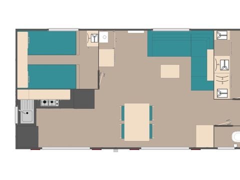 Mobilhome 4 personnes - Grand Confort - 2 chambres