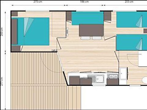 MOBILHOME 4 personnes - CONFORT 2 CHAMBRES