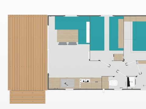 MOBILHOME 4 personnes - LUMIERE Premium plus Vue mer Dim.