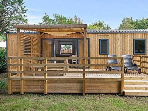 MOBILHOME 6 personnes - Premium | 3 Ch. | 6 Pers. | Terrasse surélevée | 2 SDB | Clim.