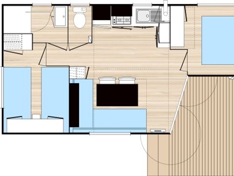 MOBILHOME 5 personnes - LE GRAND LARGE 4/5pers