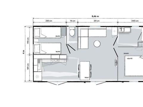 MOBILHOME 4 personnes - LE COTTAGE 2 CHAMBRES CLIMATISE + LAVE VAISSELLE