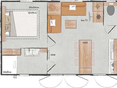 MOBILHOME 6 personnes - LE COTTAGE 3 CHAMBRES CLIMATISE  + LAVE VAISSELLE
