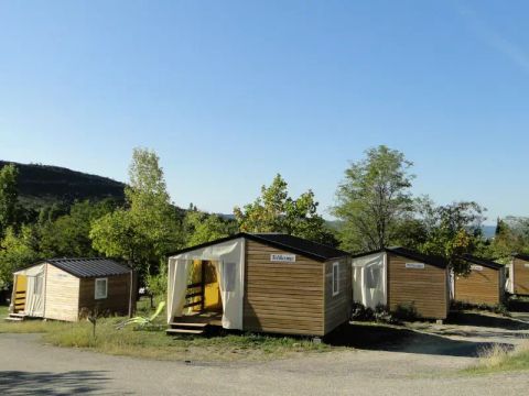 Tente en toile et en bois 4 personnes - Bungalow Toilé 3 Pièces 4 adultes (+ 1 enfant -9 ans) Sans Sanitaire