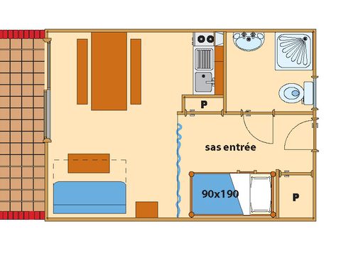 STUDIO 4 personnes - TV - PLANCHA