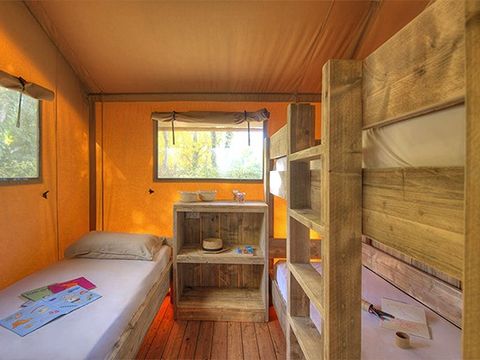 TENTE TOILE ET BOIS 5 personnes - Tente Safari | 2 Ch. | 4/5 Pers. | 1 SDB | Clim.