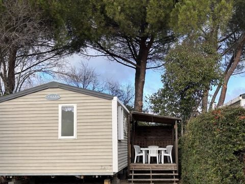 MOBILHOME 4 personnes - Loggia Confort 24 m² 2 chambres + terrasse couverte + TV