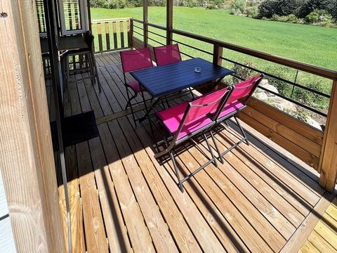 MOBILHOME 4 personnes - Living Confort 27m² 2 chambres + terrasse couverte intégrée + climatisation + TV