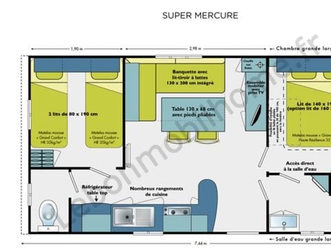 MOBILHOME 5 personnes - grand confort terrasse couverte