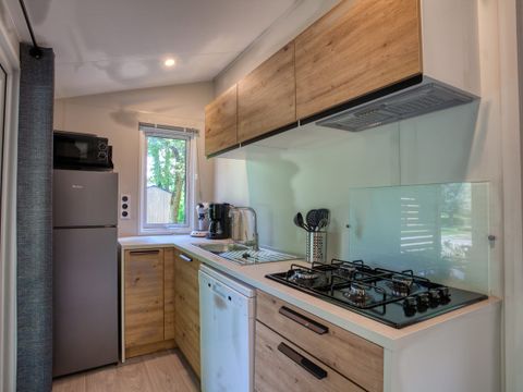 MOBILHOME 6 personnes - Mobil-Home Premium 33m² Bahia - 3 chambres + terrasse semi-couverte + LV + TV + CLIM 6 pers