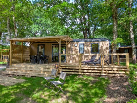 MOBILHOME 6 personnes - Mobil-Home Premium 33m² Bahia - 3 chambres + terrasse semi-couverte + LV + TV + CLIM 6 pers