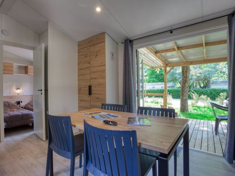 MOBILHOME 6 personnes - Mobil-Home Premium 33m² Bahia - 3 chambres + terrasse semi-couverte + LV + TV + CLIM 6 pers