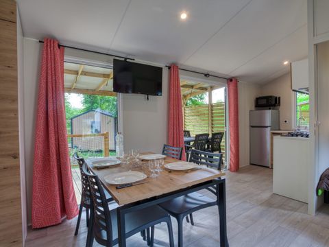 MOBILHOME 4 personnes - Mobil-Home Premium 29m² Bahia - 2 chambres + terrasse couverte + LV + TV + CLIM 4 pers