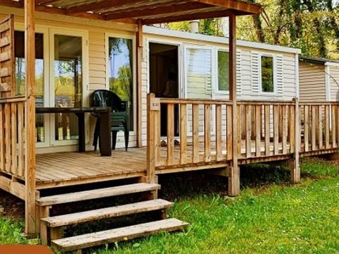 MOBILHOME 6 personnes - Mobil-Home Confort 32m² Malaga - 3 chambres + Terrasse couverte, clim, TV, Lave-vaisselle 6 pers