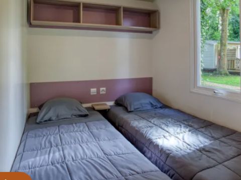 MOBILHOME 6 personnes - Mobil-Home Confort 32m² Malaga - 3 chambres + Terrasse couverte, clim, TV, Lave-vaisselle 6 pers