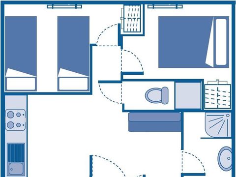 MAISON 4 personnes - Maisonnette Standard 31m² (2 chambres) avec TV et terrasse | 4 personnes