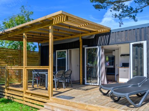 MOBILHOME 4 personnes - Homeflower PREMIUM PLUS 29m² (2 chambres) + lits faits à l'arrivée et ménage | 4 personnes