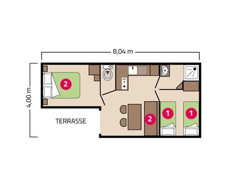 MOBILHOME 6 personnes - Loggia 4/6 personnes