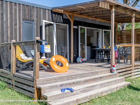 MOBILHOME 4 personnes - NEW // Homeflower Premium CLIM 29m² (2 chambres) + terrasse semi-couverte + TV + draps + serviettes 4 pers.