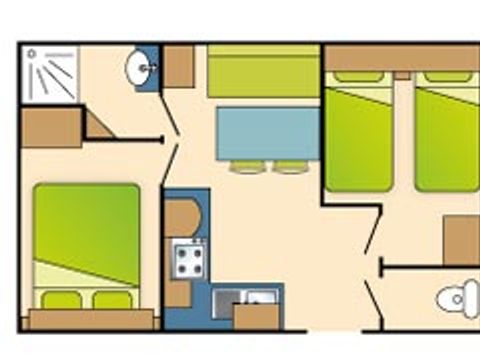 MOBILHOME 4 personnes - 4 personnes - terrasse semi couverte