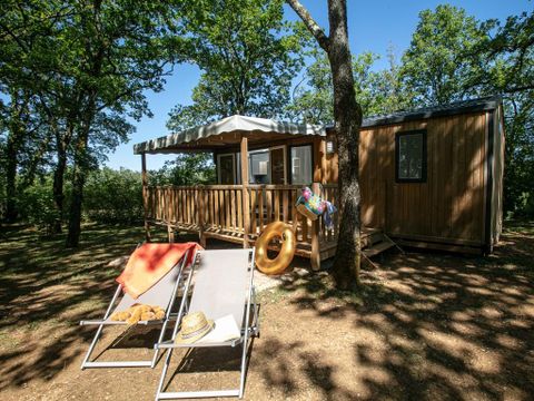 MOBILHOME 4 personnes - Saint Cirq Lapopie - 2 chambres - terrasse couverte