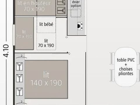 CHALET 5 personnes - Cottage Martel - 2 chambres - sans sanitaires, sans chauffage - terrasse non couverte