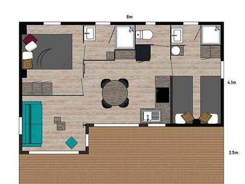 CHALET 5 personnes - Premium - TV - 2 chambres - 2 salles de bain