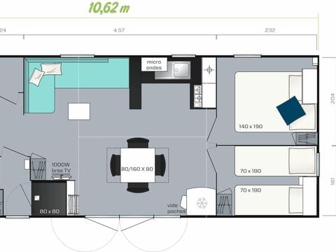 MOBILHOME 8 personnes - BAOBAB