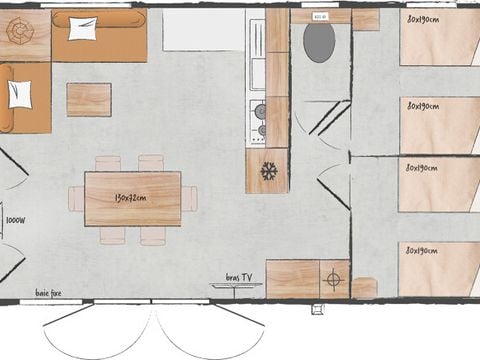 MOBILHOME 6 personnes - Mobil-home Merisier 3 chambres 1 sdb 35m² - Nouveauté 2026 -
