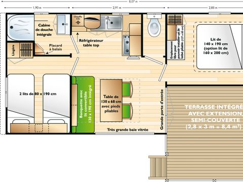 MOBILHOME 2 personnes - Confort prix pour 2 personnes