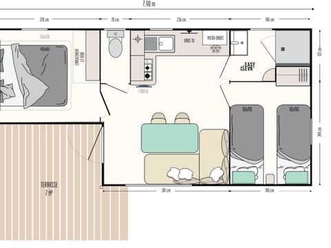 MOBILHOME 4 personnes - Confort 2 chambres