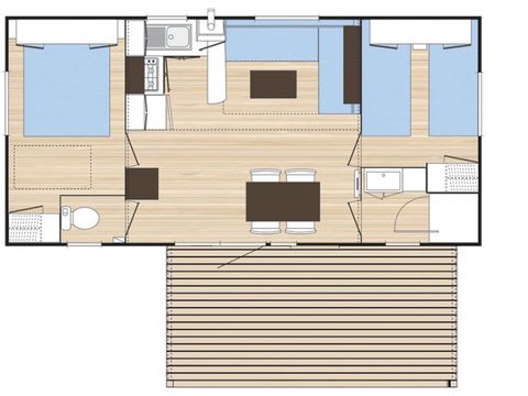 MOBILHOME 6 personnes - Espace 2CH - 4/6P